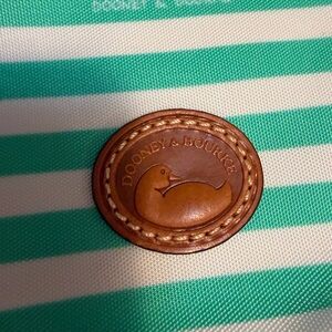 Dooney & Bourke Green and White Striped Bag